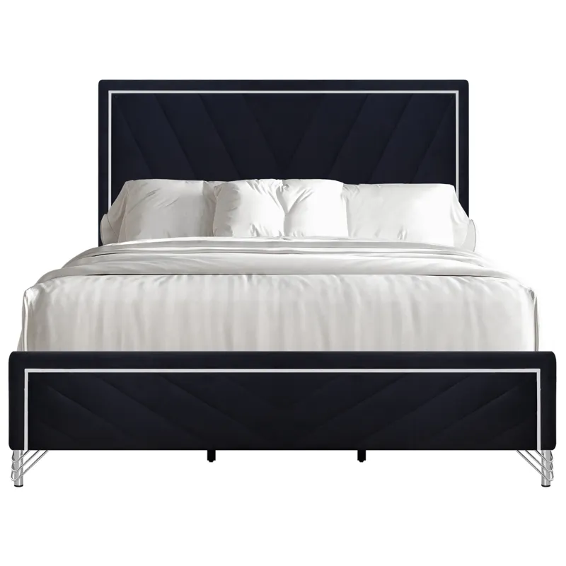 Ava Headboard, Footboard & Slat Kit-Ebony - California King