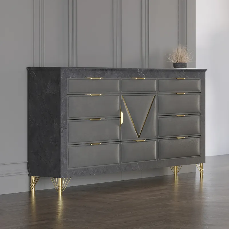 Symmetry 10 Drawer Dresser-Charcoal