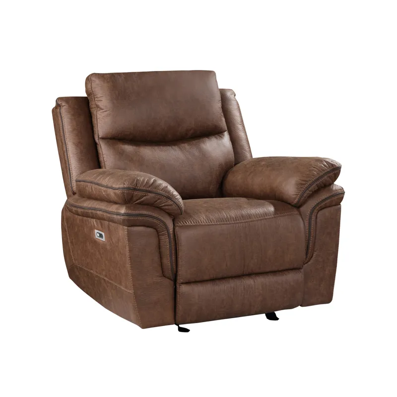 Ryland Glider Recliner W/Power Footrest Brown