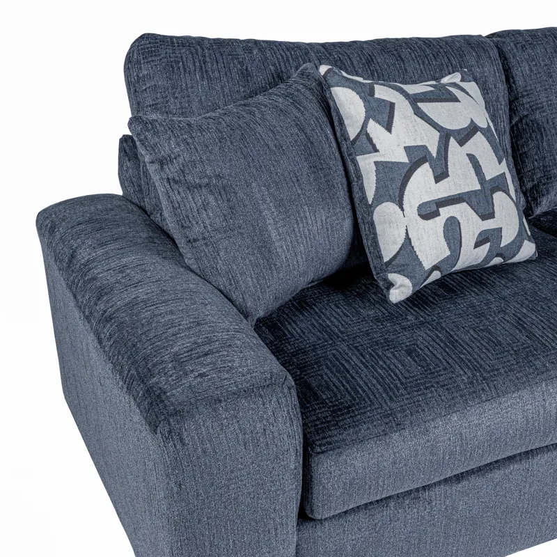 Tristan LAF Loveseat W 2 Accent Pillows-Indigo Blue