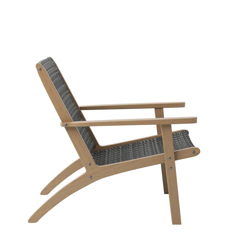 Radius Patio Wood And Gray Wicker Side Chair(2 Per Carton)