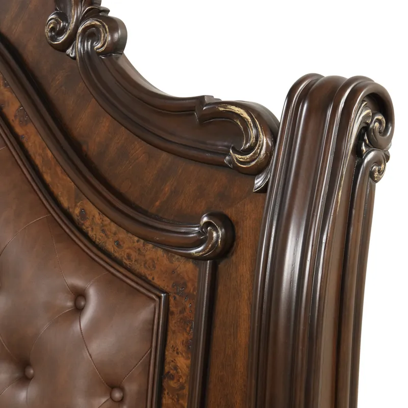 Bella Notte ' Headboard Post Set-Mahogany Brow - Queen/King/California King