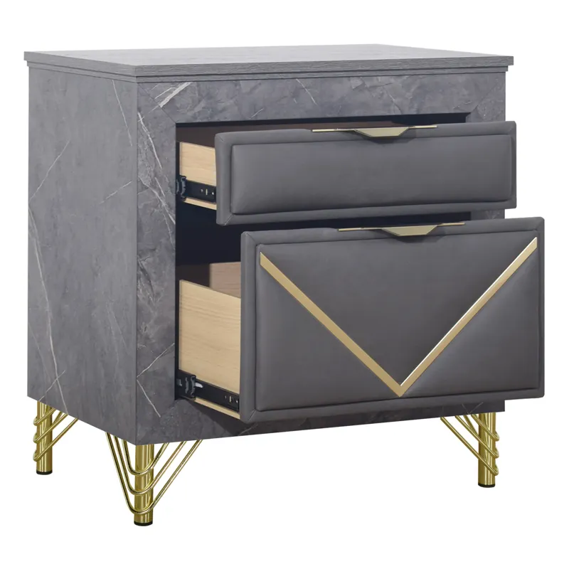 Symmetry 2 Drawer Nightstand-Charcoal