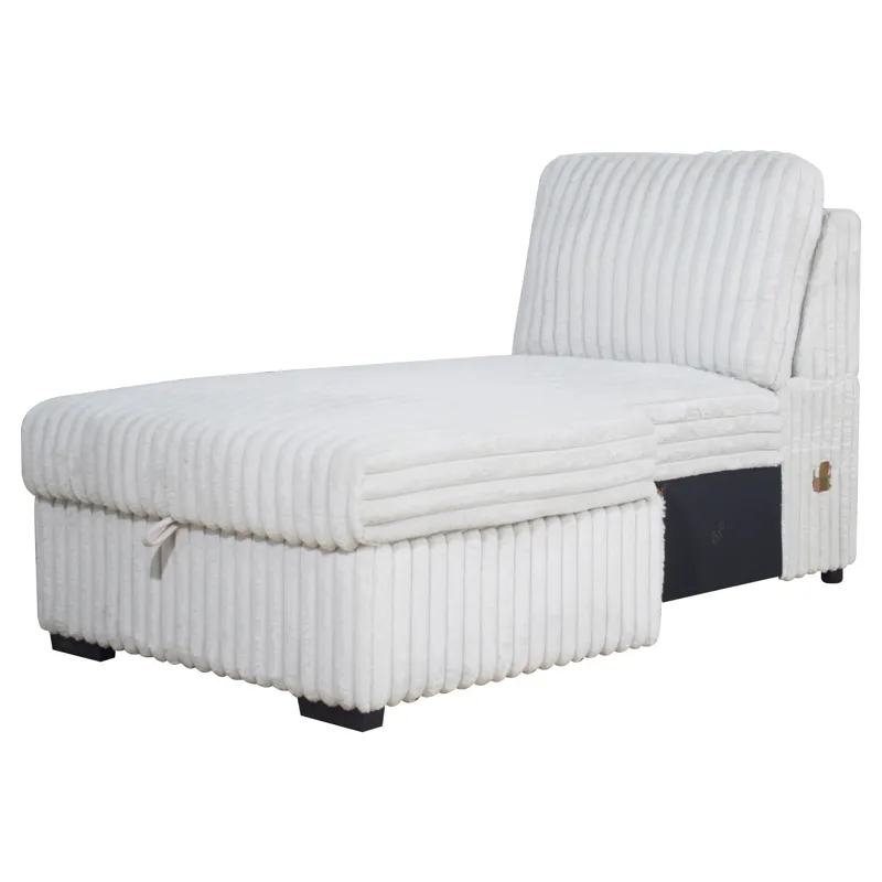 Bliss RAF Storage Chaise-Mist Gray