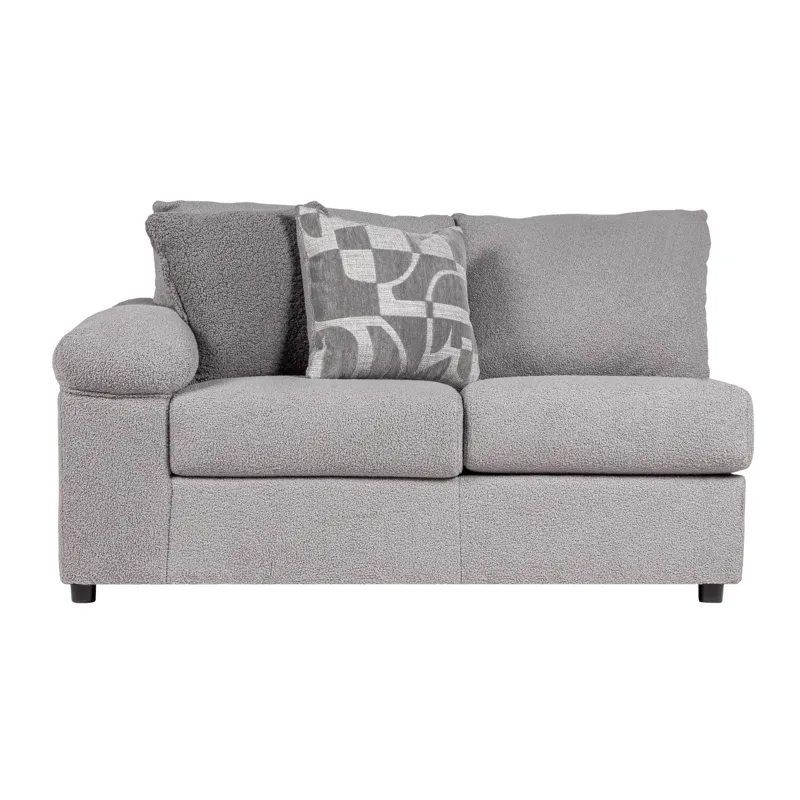 Remi LAF Loveseat W 2 Accent Pillows-Light Gray