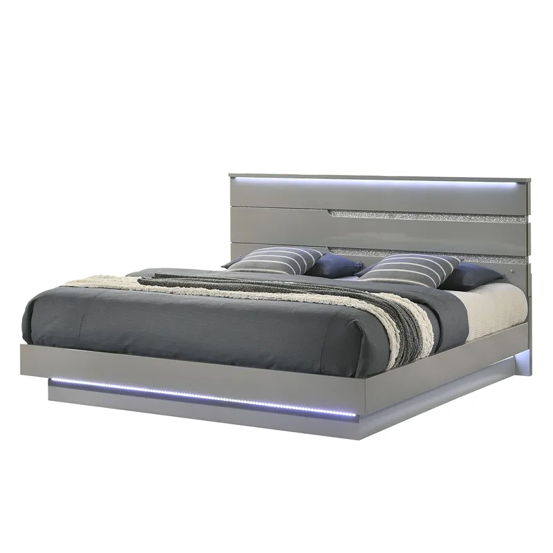 Paradox Platform Bed Rails & Slats-Gray - California King