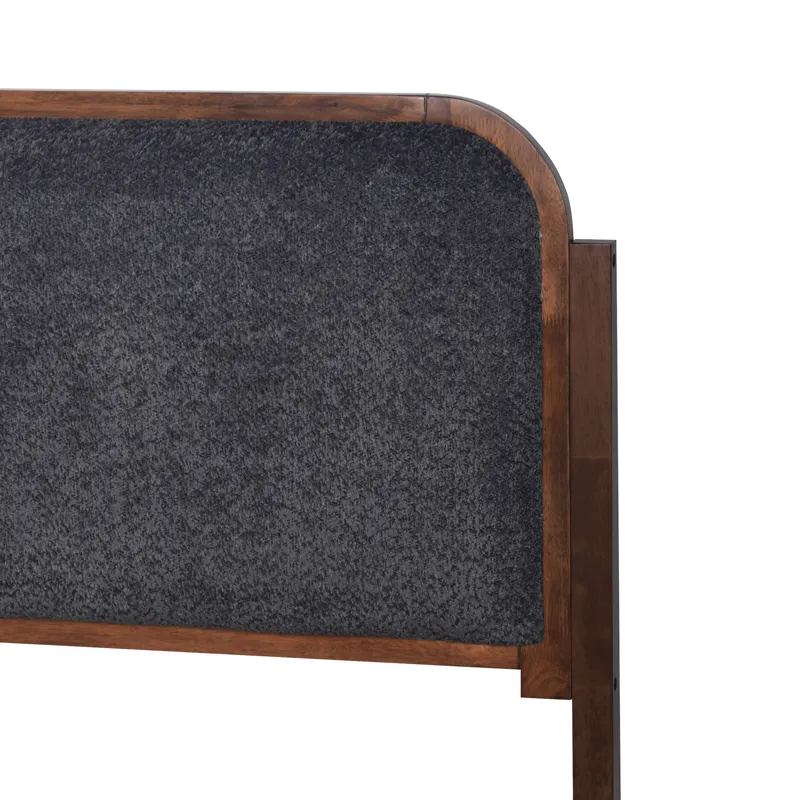 Hawthorne Charcoal Upholstered Platform Headboard-W - Queen