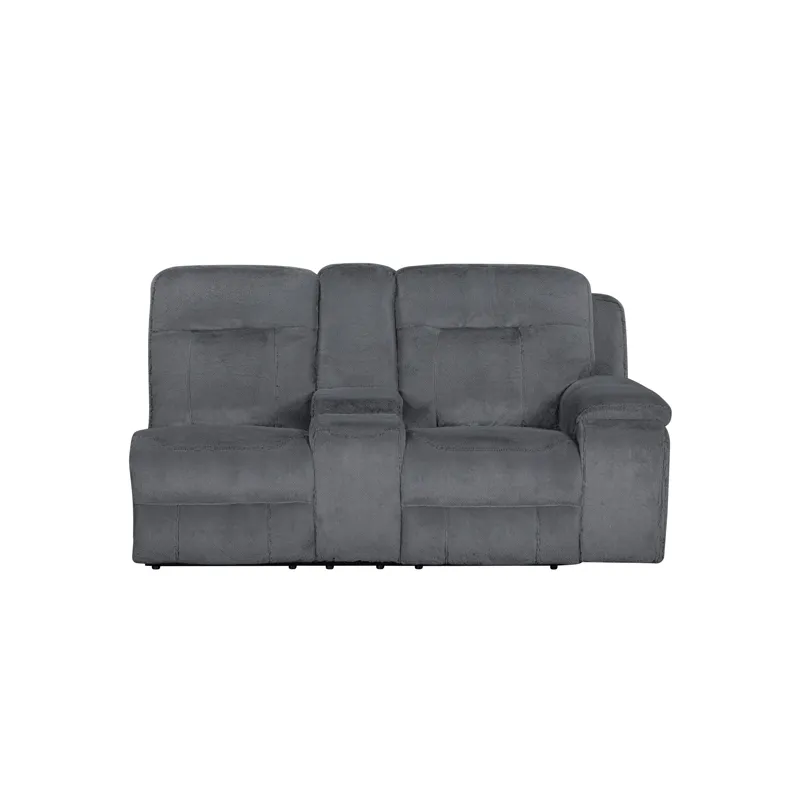 Teddy RAF Console Loveseat W/One Power Headrest & Footrest-Gray