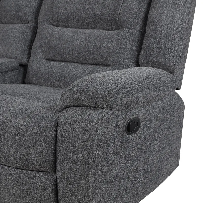 Redondo RAF Console Loveseat W/1 Recliner-Dk Gray