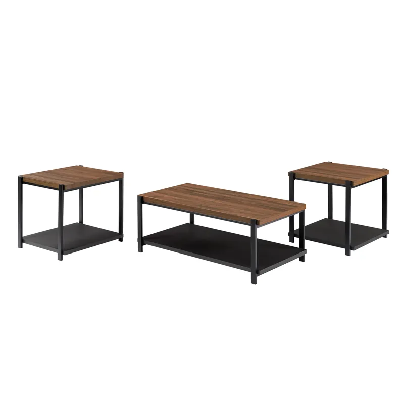Linea 3 PC Occasional Set 1 Coffee & 2 End Tables-Brown
