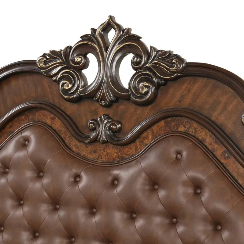 Bella Notte ' Headboard Post Set-Mahogany Brow - Queen/King/California King