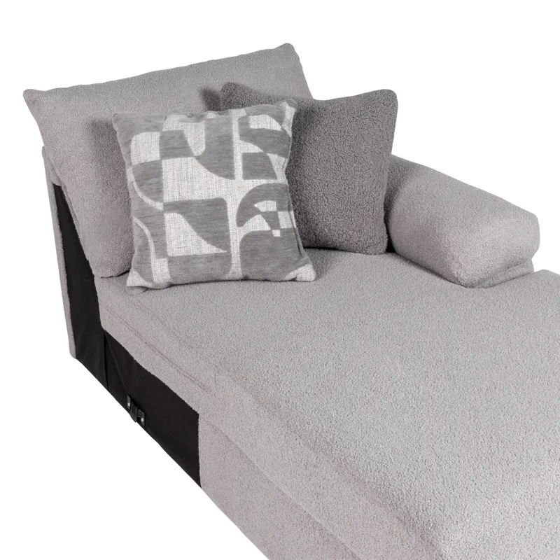 Remi RAF Chaise W/2 Accent Pillows-Light Gray