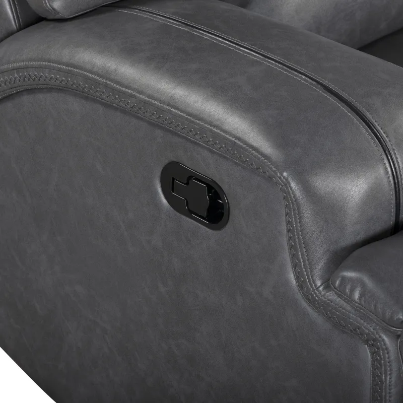 Titan Sofa W/Dual Recliner-Gray