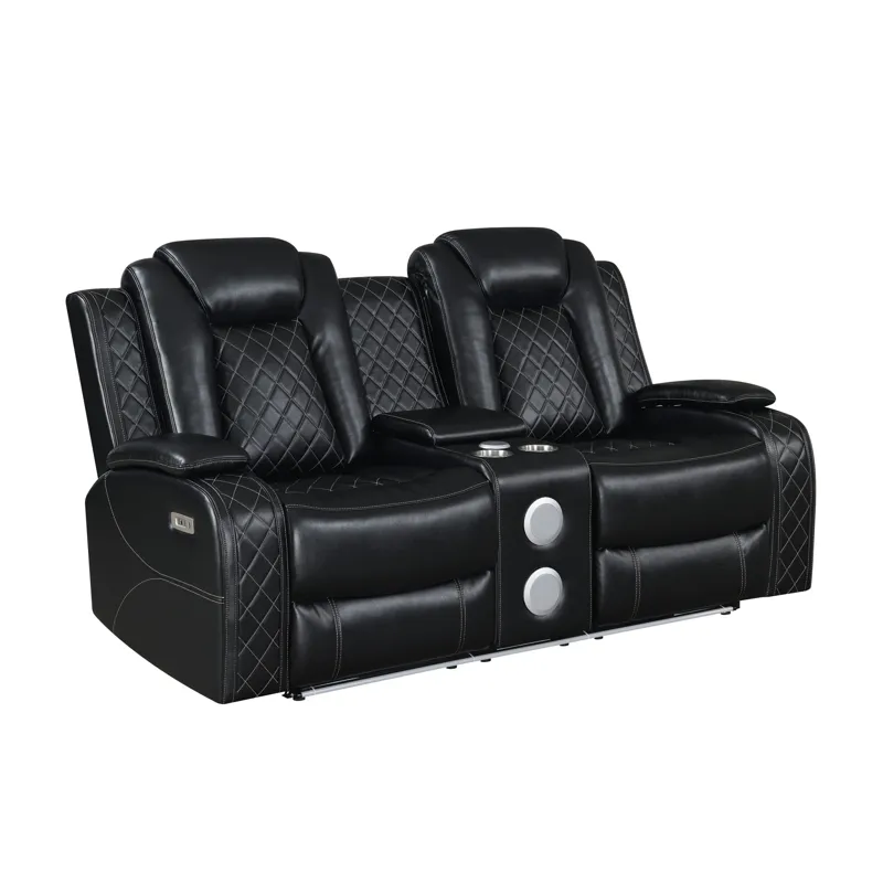 Orion II Console Loveseat W Power Footrest & Headrest-Black