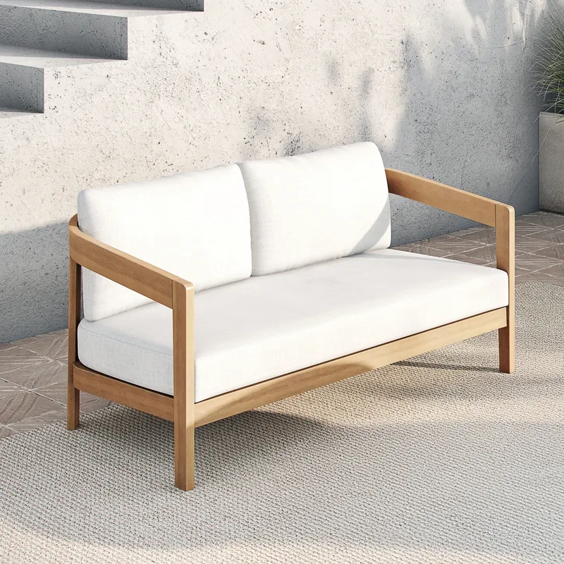 Wesley Patio Loveseat W White Cushions