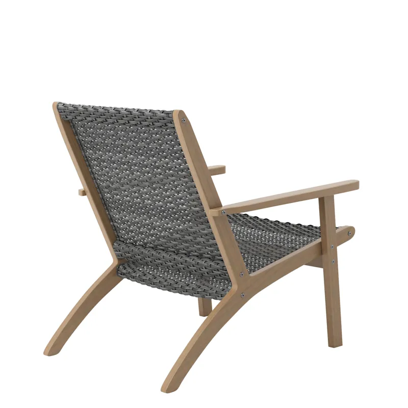 Radius Patio Wood And Gray Wicker Side Chair(2 Per Carton)