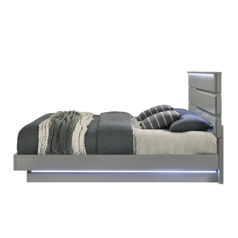 Paradox Platform Bed Rails & Slats-Gray - California King