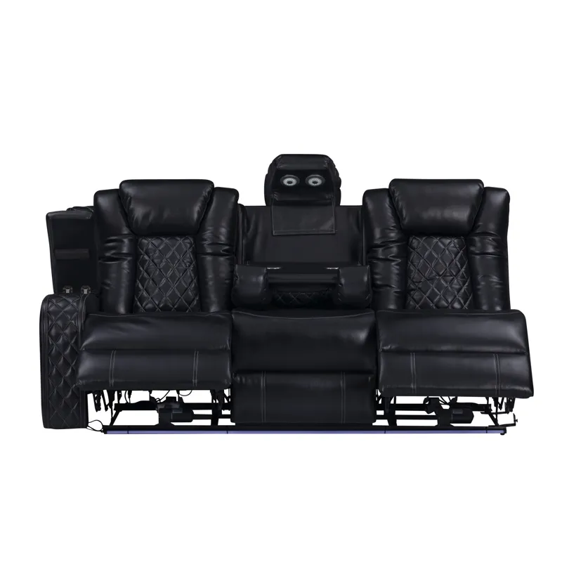 Orion II LAF Sofa W/Dual Recliner-Black