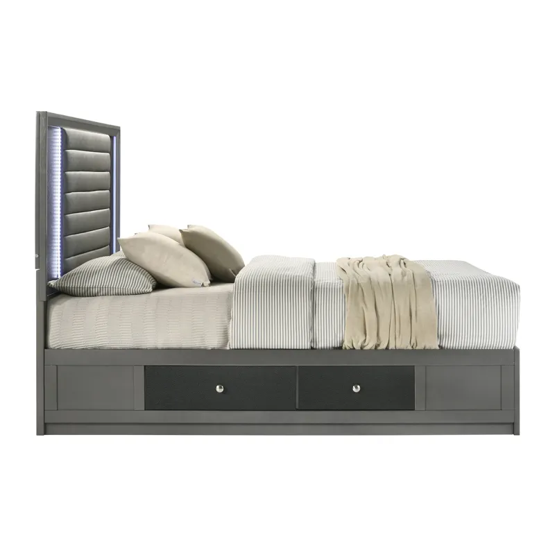 Nocturne Platform Siderails & Slats-Slate - Queen