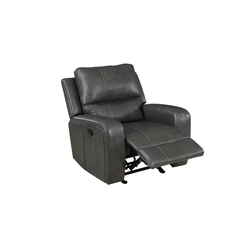 Linton Leather Glider Recliner-Gray