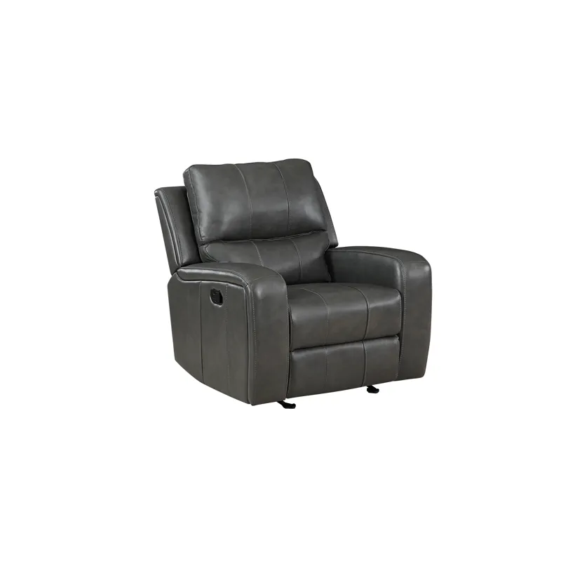Linton Leather Glider Recliner W/ Pwr Fr-Gray