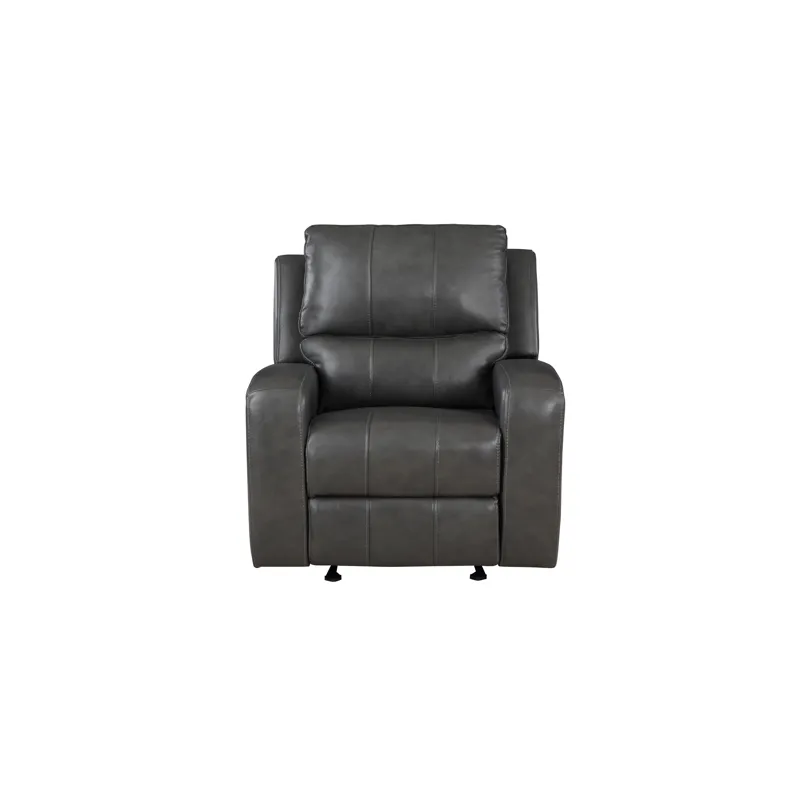 Linton Leather Glider Recliner W/ Pwr Fr-Gray