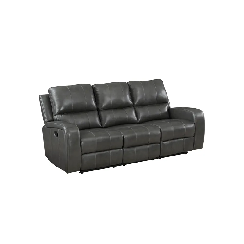 Linton Leather Sofa  W/ Pwr Fr-Gray