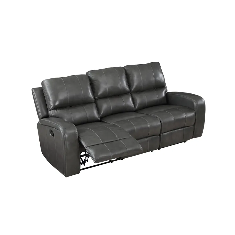 Linton Leather Sofa  W/ Pwr Fr-Gray