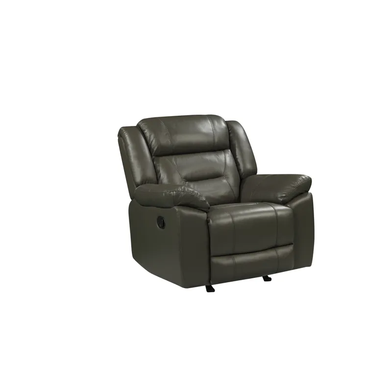 Sebastian Leather Rocker Recliner-Gray