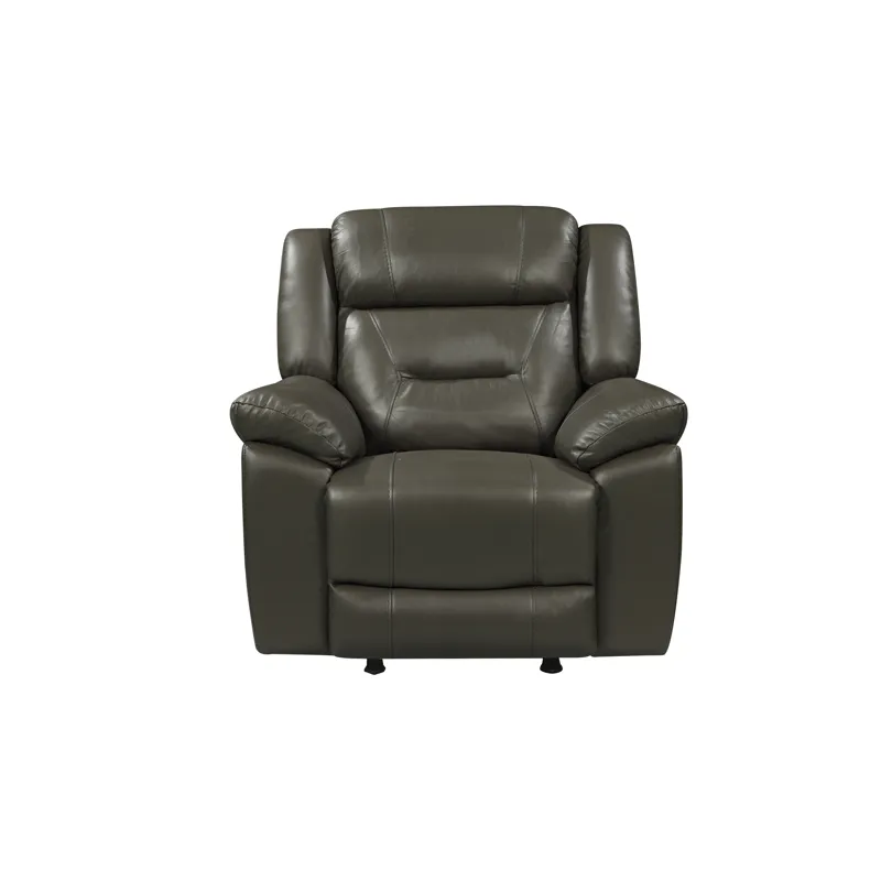 Sebastian Leather Rocker Recliner-Gray