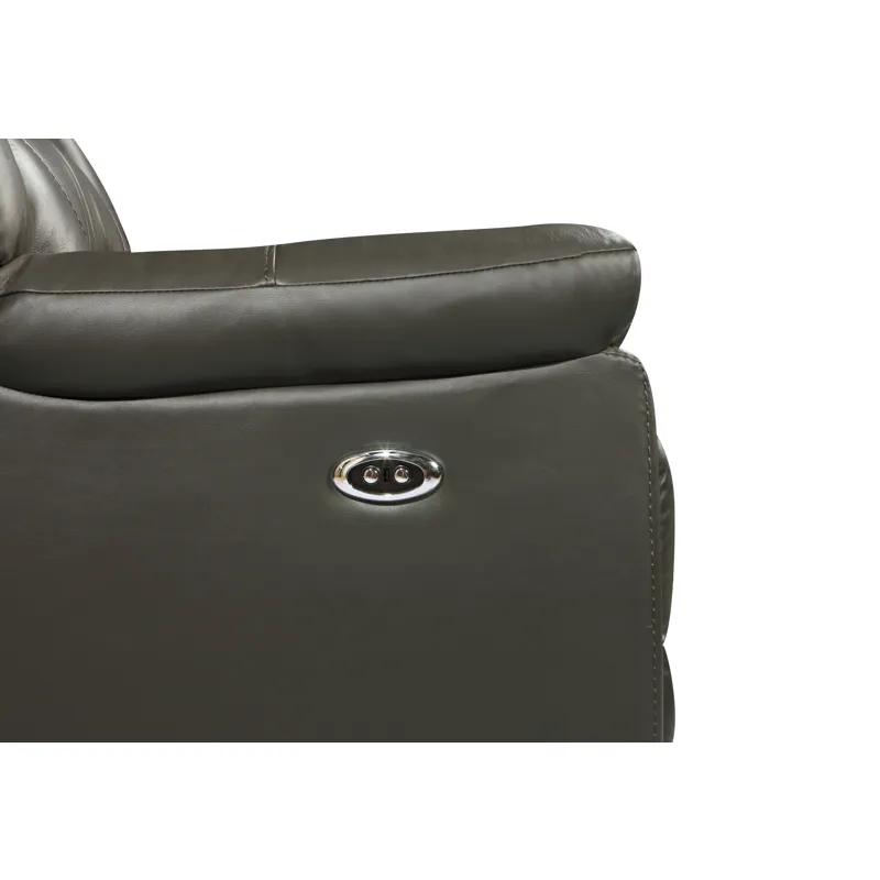 Sebastian Leather Rocker Recliner-Gray