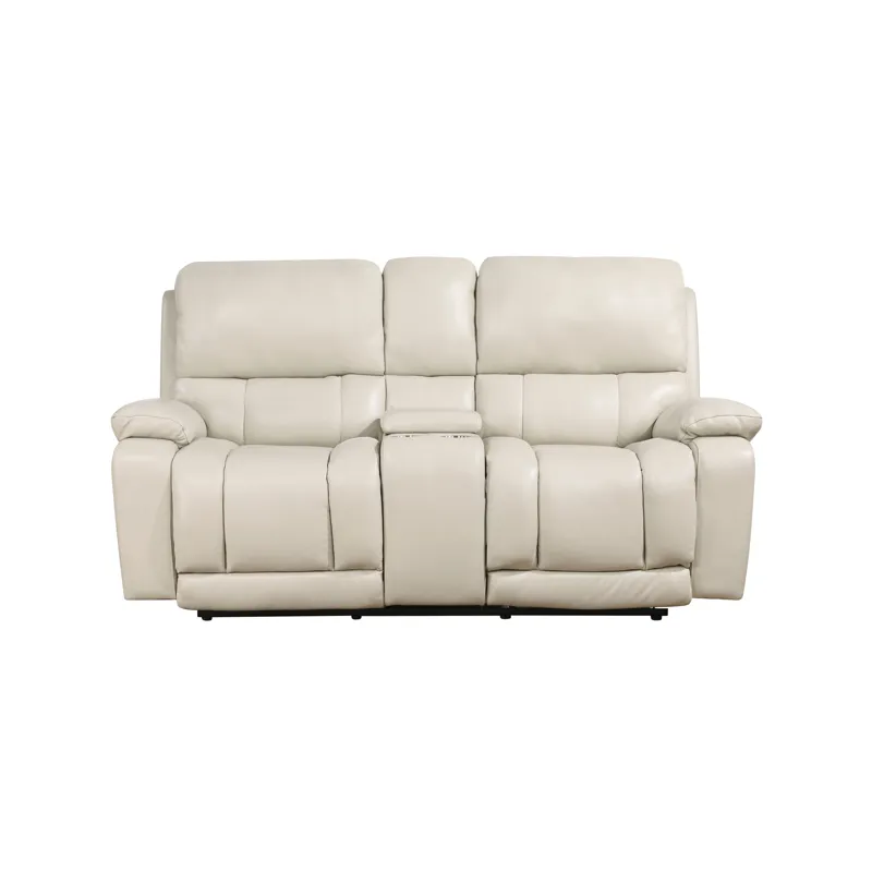 Cicero Reclining Console Loveseat-Cream