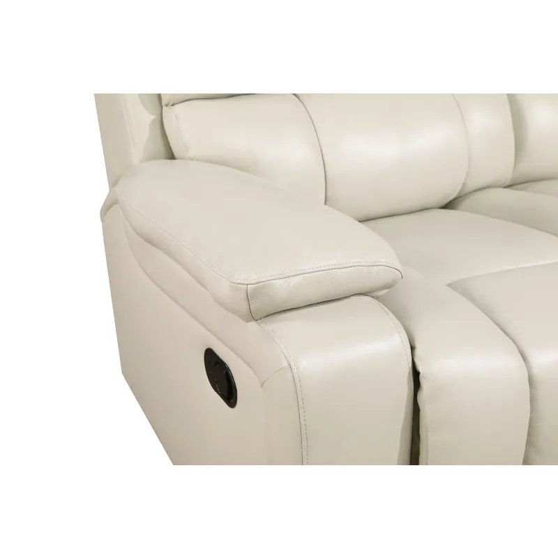 Cicero Reclining Console Loveseat-Cream