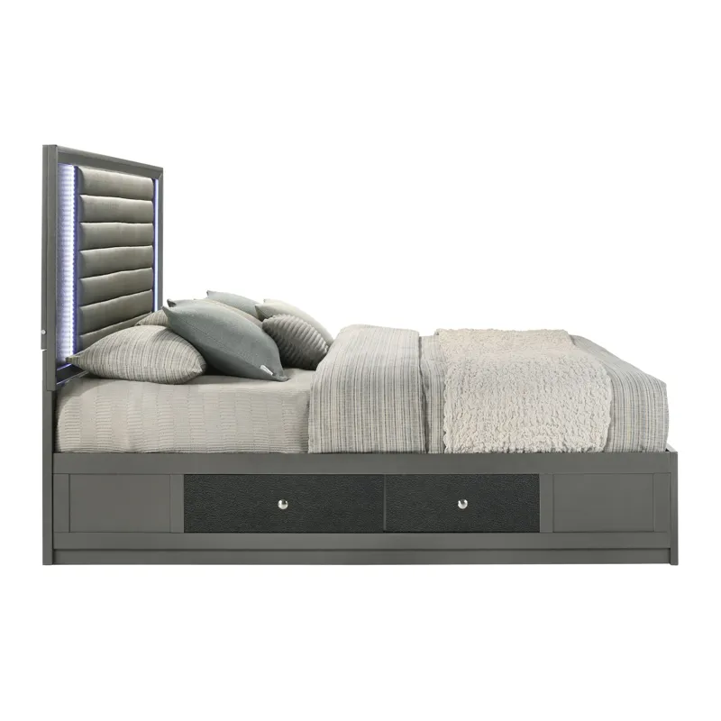 Nocturne Platform Siderails & Slats-Slate - California King