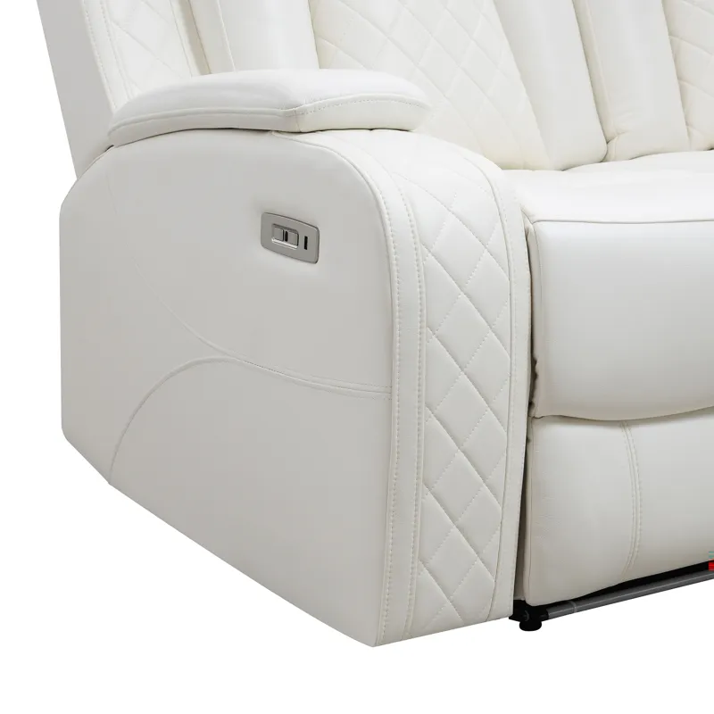 Orion II Console Loveseat W Power Footrest & Headrest-White