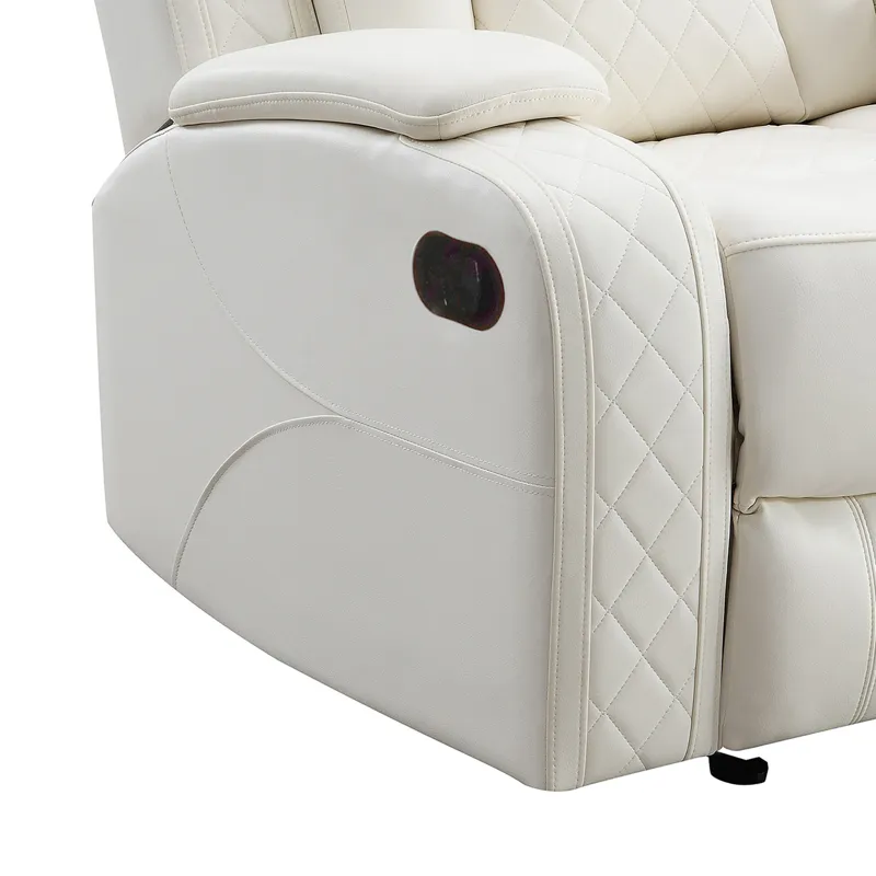 Orion II Sofa W/Dual Recliner-White