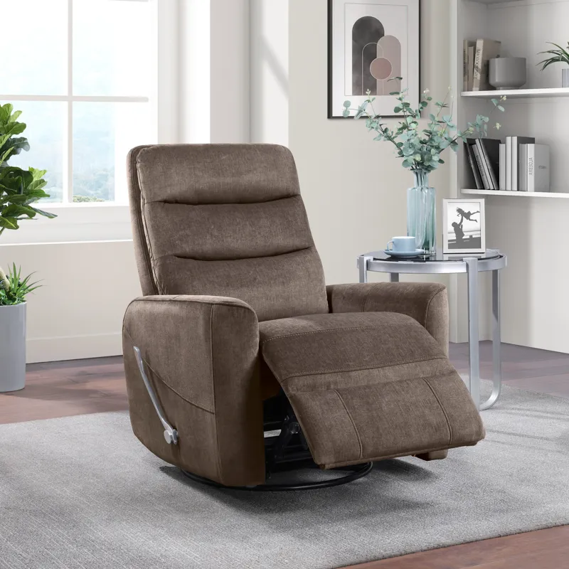 Takami Swivel Recliner-Chocolate Poly