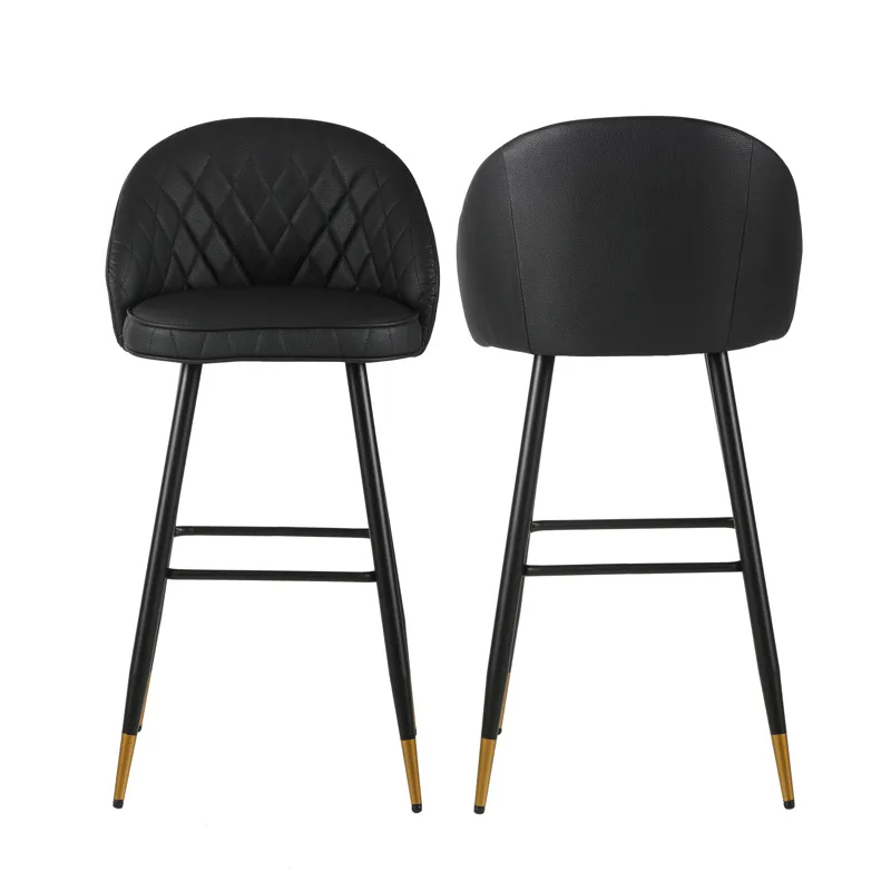 Oliver Black Vegan Leather Bar Chair(2 Per Carton)