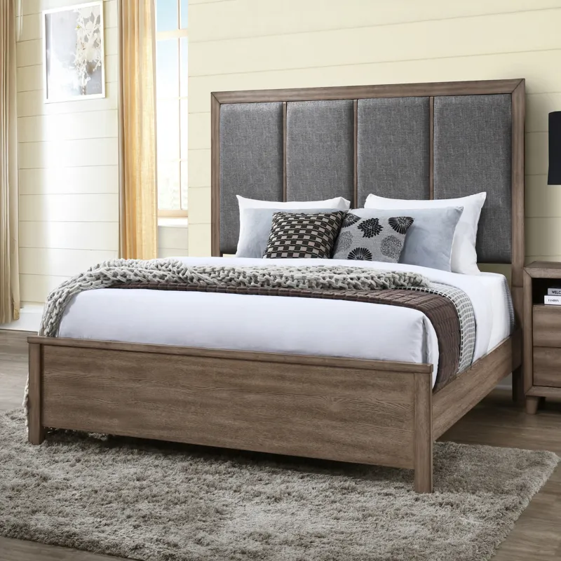 Harrisburg Headboard, Footboard & Slat Kit-Walnut - Queen