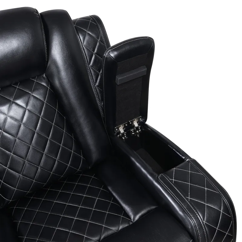 Orion II Sofa W/Dual Recliner-Black