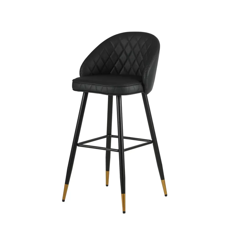 Oliver Black Vegan Leather Bar Chair(2 Per Carton)