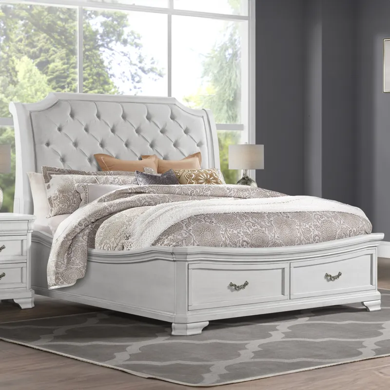 Lyndhurst Rails Vintage White - Queen/King
