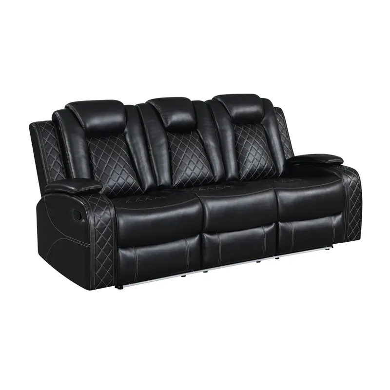 Orion II Sofa W/Dual Recliner-Black