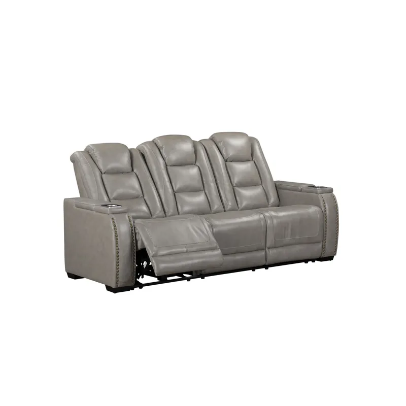 Breckenridge II Sofa W Power Footrest & Headrest-Lt Gray
