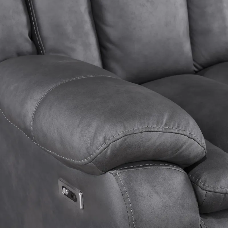 Morello Sofa W/Power Footrest Gray
