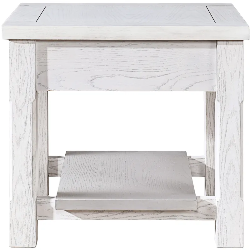 Dorsey 1 Drawer End Table-White
