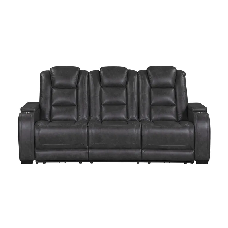 Chester Reclining Sofa W/Power Headrest & Footrest-Gray