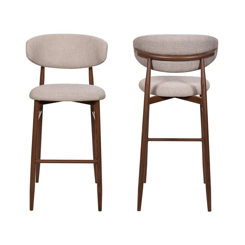 Royce Bar Chair W Walnut Metal Frame Toast(2 Per Carton)