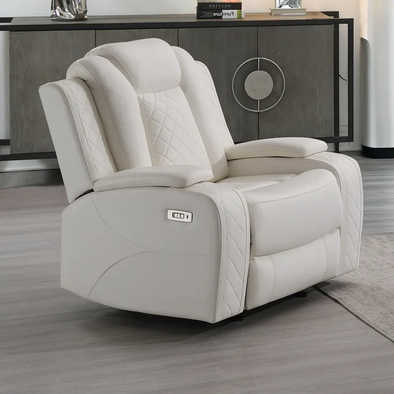 Orion II Glider Recliner W Power Footrest & Headrest-White