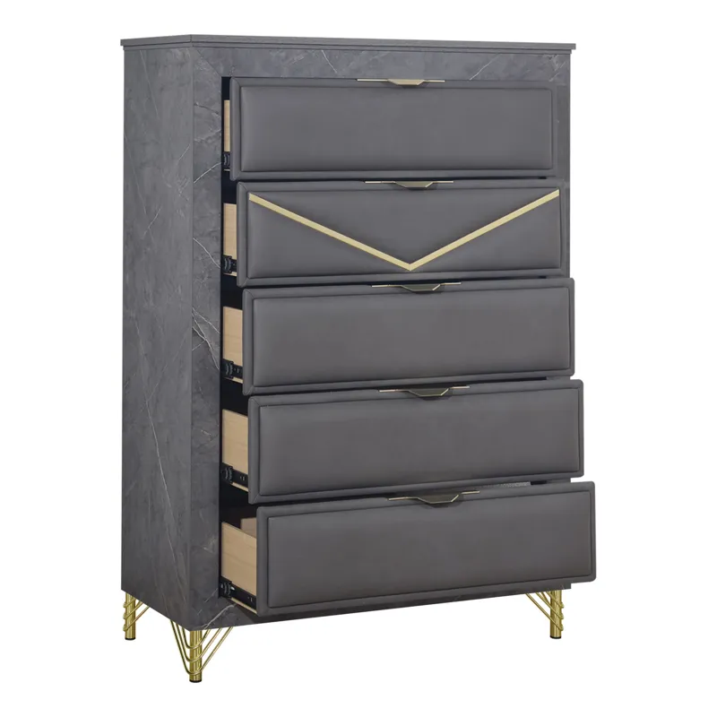 Symmetry 5 Drawer Chest-Charcoal
